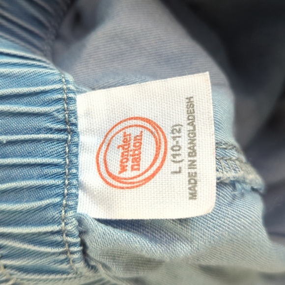 Wonder Nation Pull-on Denim Cargo Joggers Girls Size L 10-12 - Picture 3 of 5